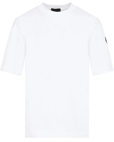 Moncler Weißes baumwoll-t-shirt rundhals