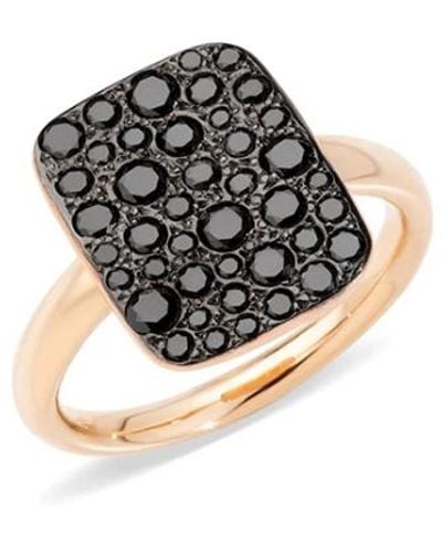 Pomellato Mujer - pab 9031o7000dbk 00 - anillo de arena rectangular de diamantesegros - Negro