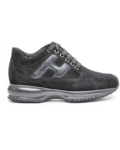 Hogan Interaktive sneakers aus schwarzem wildleder - Grau