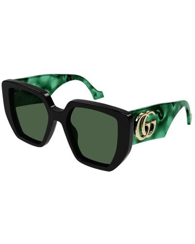 Gucci Acetate Oversized Square Frame Sunglasses - Green