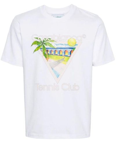 Casablancabrand Bedrucktes t-shirt u-mps24 jts - Weiß