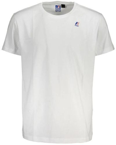 K-Way T-shirt in cotone con stampa logo - Bianco