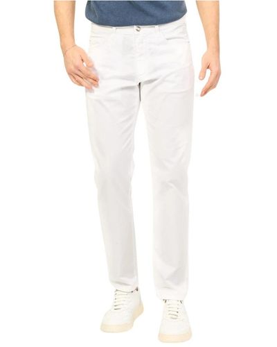 Harmont & Blaine Trousers > slim-fit trousers - Blanc