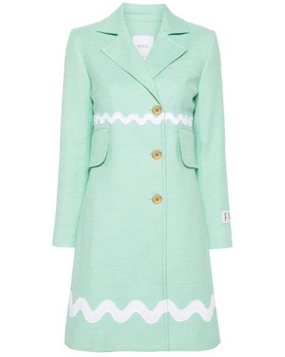Patou Double-Breasted Coats - Green