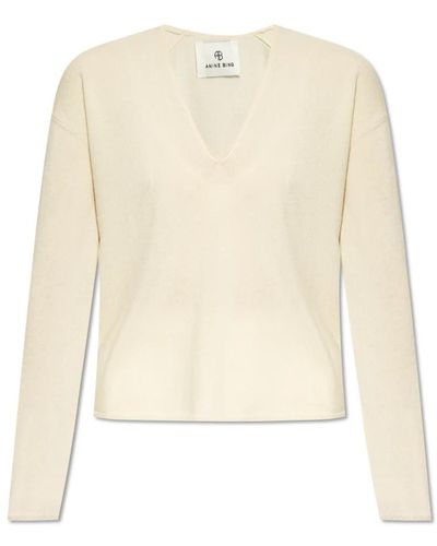 Anine Bing Knitwear > v-neck knitwear - Blanc