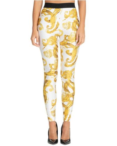 Versace Jeans Couture Leggings acuarela abstracta - Metálico