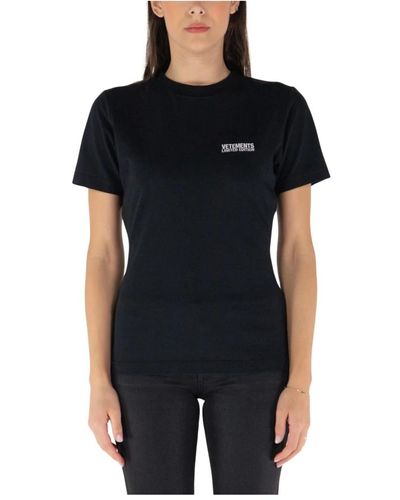 Vetements Camiseta ajustada con logo bordado - Negro