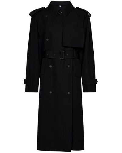 Burberry Double-Breasted Coats - Black