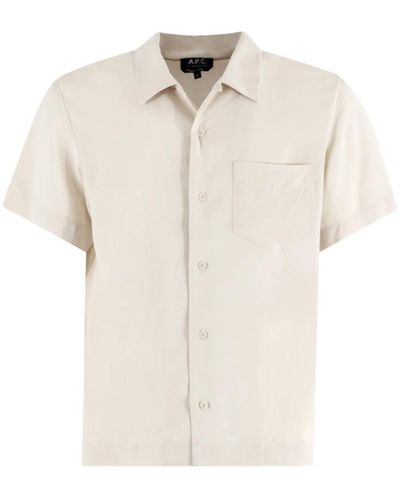 A.P.C. Short Sleeve Shirts - Natural