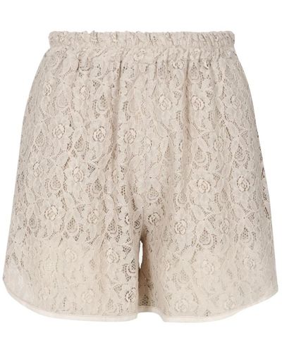 Kaos Baumwolle elastische taille shorts - Natur