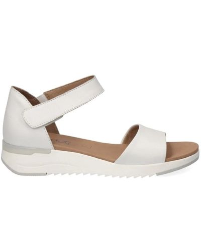 Caprice Flat Sandals - White