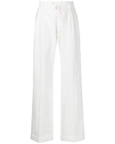 Maison Margiela Pantaloni in cotone bianchi da donna - Bianco