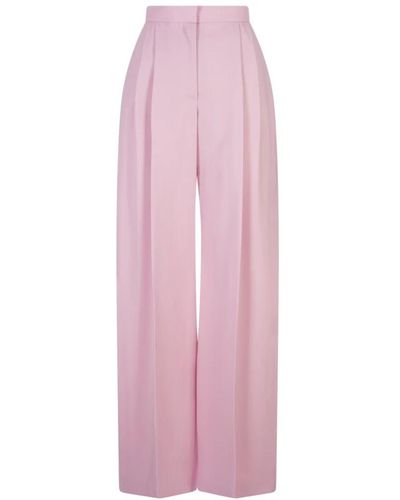 Alexander McQueen Rosa wide-leg grain de poudre hose - Pink