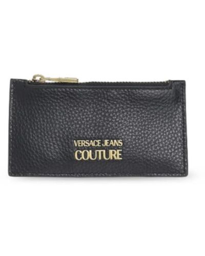 Versace Jeans Couture Brieftasche mit metall-logo und reißverschluss - Schwarz