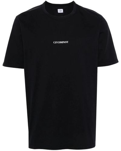 C.P. Company Blauer rundhals t-shirt mit druck - Schwarz