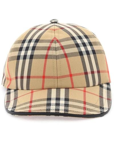 Burberry Check print baseball cap - Mettallic
