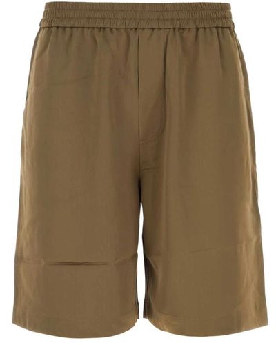 Nanushka Satin bermuda shorts in khaki - Grün