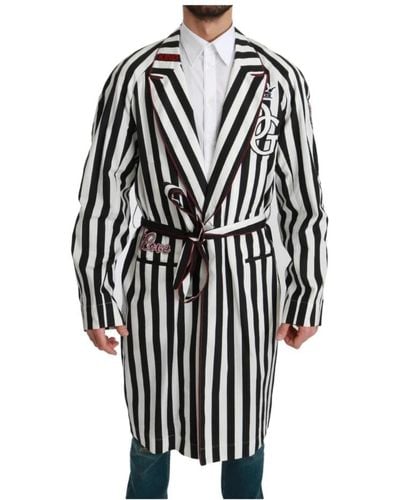 Dolce & Gabbana Striped Robe - Black