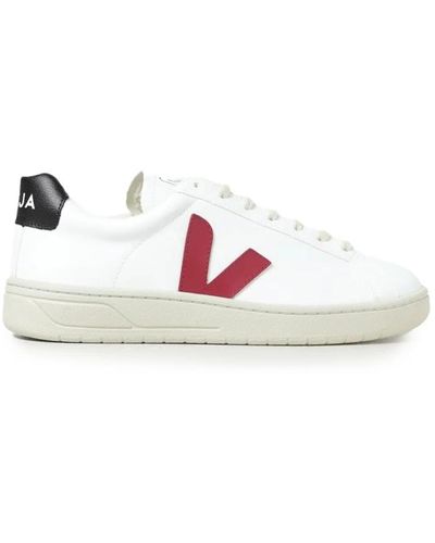 Veja Weiße sneakers mit burgunder detail