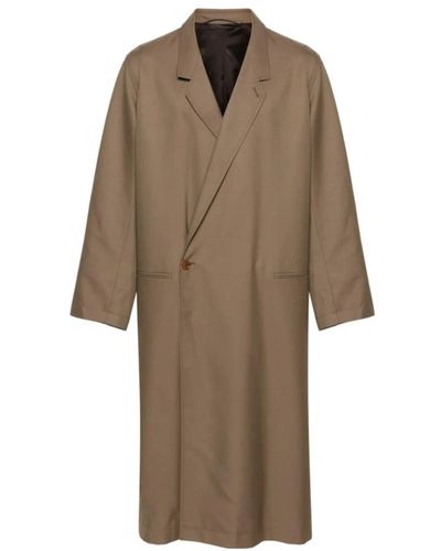 Lemaire Coats > double-breasted coats - Marron