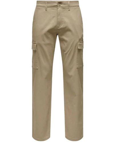 Only & Sons Straight Trousers - Natural