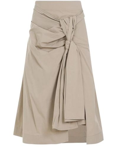 Bottega Veneta Midi Skirts - Natural