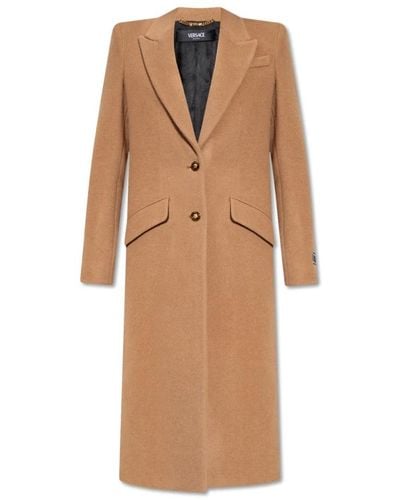 Versace Coats > single-breasted coats - Marron