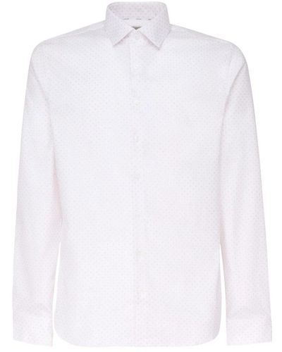 Calvin Klein Weißes baumwoll elastan hemd