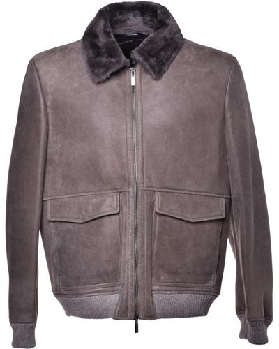 Baldinini Leather Jackets - Grey