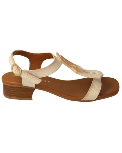 Hispanitas Eleganti sandali in pelle bianca - Marrone
