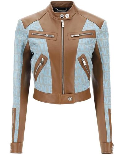 Versace Jackets > leather jackets - Bleu