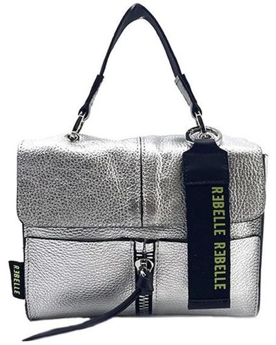 Rebelle Silberne handtasche mit abnehmbarem riemen - Grau