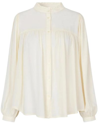 Lolly's Laundry Blusa carall femminile con dettaglio a balze - Bianco