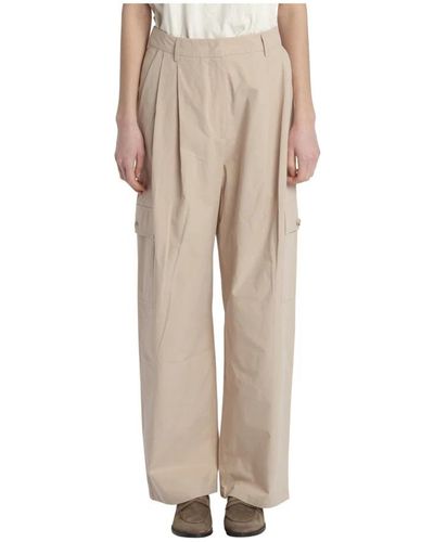 Attic And Barn Wide Trousers - Natural