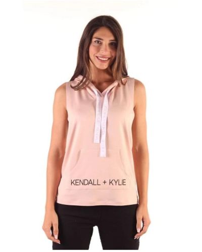 Kendall + Kylie Camiseta de viscosa y elastano para mujer - Rosa