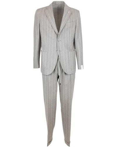 Lubiam Single Breasted Suits - Grey