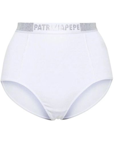 Patrizia Pepe Weiße strass slip-on unterwäsche,strass slip-on mit intrikatem detail