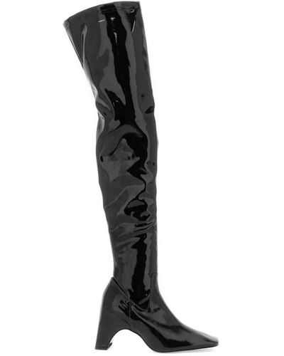 Coperni Stretch patent faux leather cuissardes stiefel,over-knee boots - Schwarz