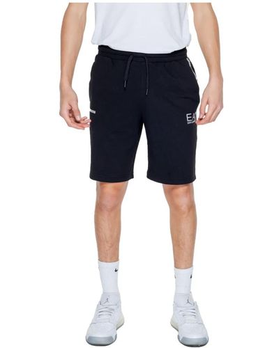 EA7 Schwarze shorts mit taschen - Blau