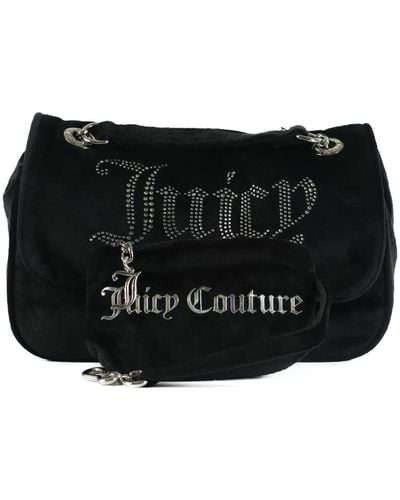 Juicy Couture Borsa a spalla in velluto kimberly flap - Nero