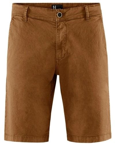Bomboogie Stretch cotton chino bermuda shorts - Marrone