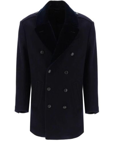 Tom Ford Coats > double-breasted coats - Bleu