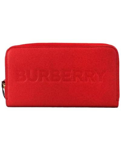 Burberry Geprägte logo leder clutch geldbörse - Rot