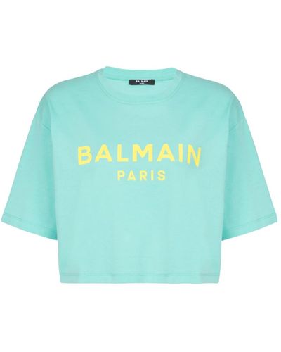 Balmain T-shirt mit paris-druck - Grün