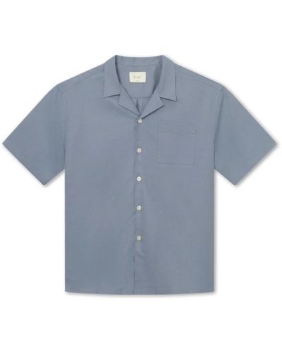 Forét Camicia manica corta cotone lino - Blu