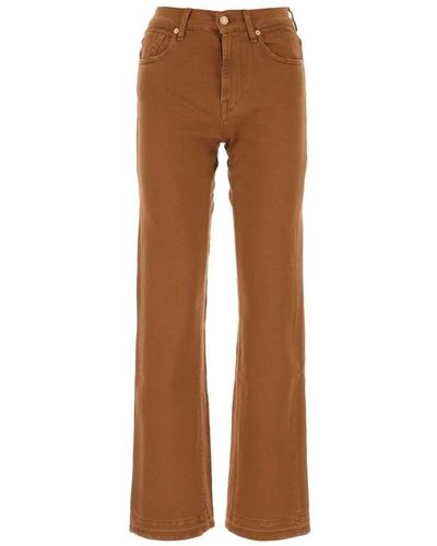 7 For All Mankind Pantalons - Marron