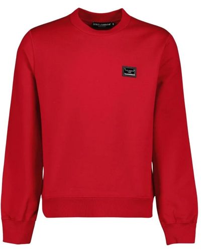 Dolce & Gabbana Logo-plakette sweatshirt - Rot