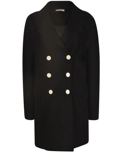 Lanvin Double-Breasted Coats - Black