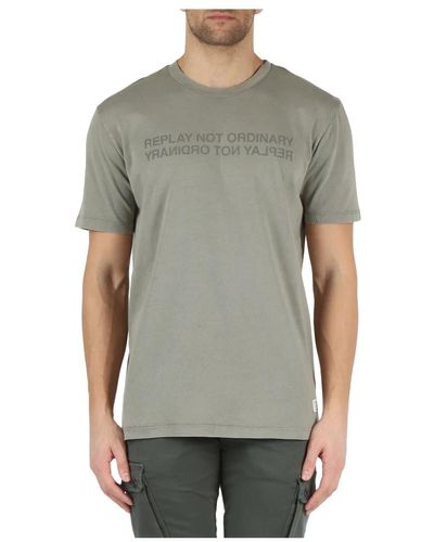 Replay Vintage baumwoll t-shirt - Grau