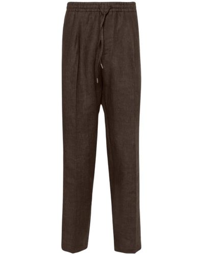 BRIGLIA Dunkelbraune hose mit schmaler taille